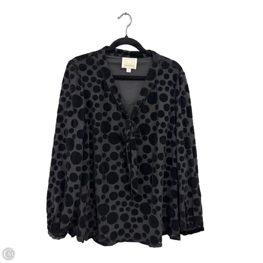 Blouse Long Sleeve By Sail To Sable In Black, Size: Xl