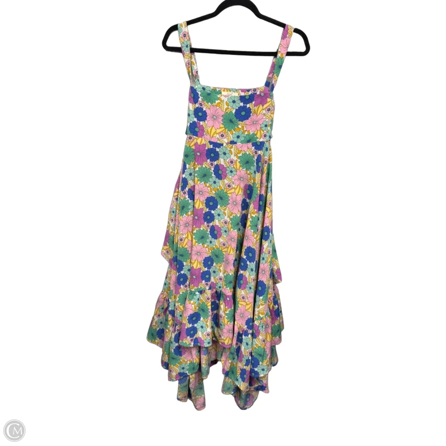 Dress Casual Midi By Easel In Green & Purple, Size: L