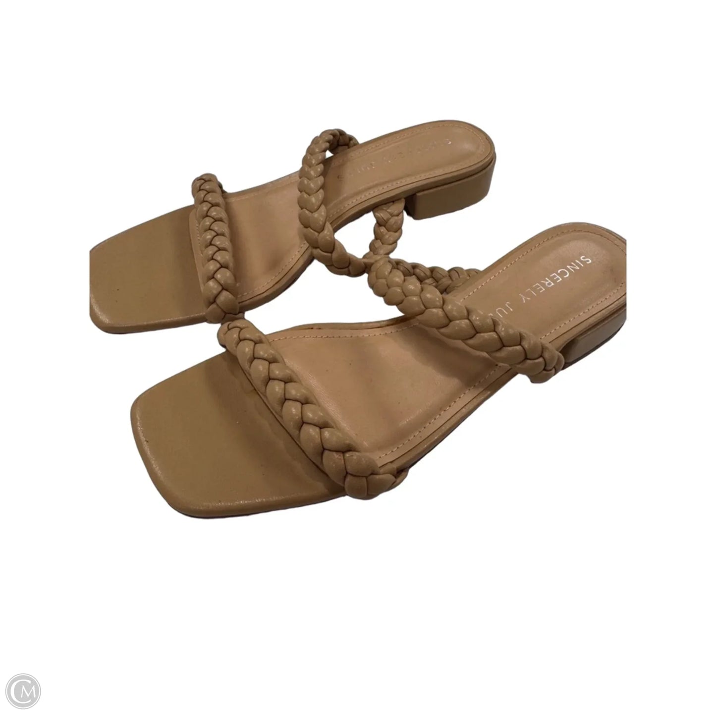 Sandals Heels Block By Sincerely Jules In Tan, Size: 8.5