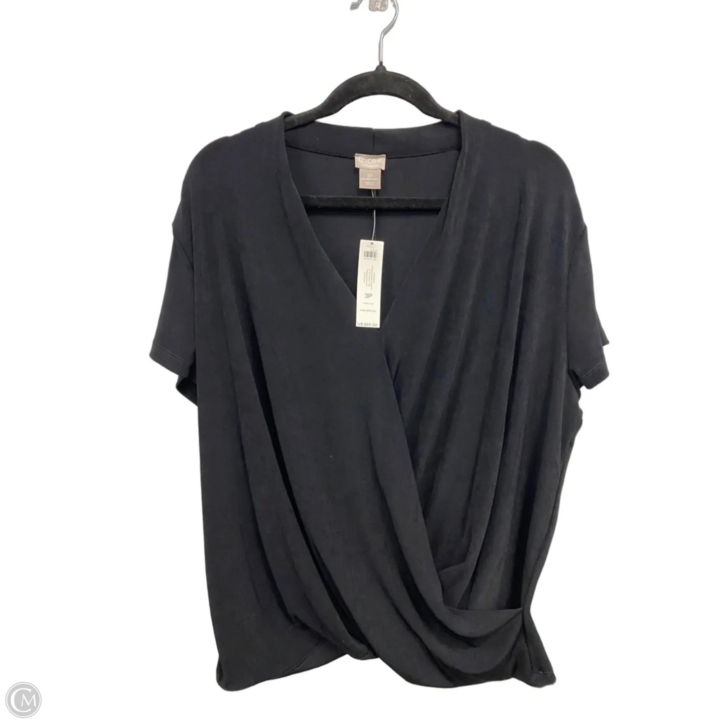 Top Short Sleeve By Chicos In Black, Size: Xlp