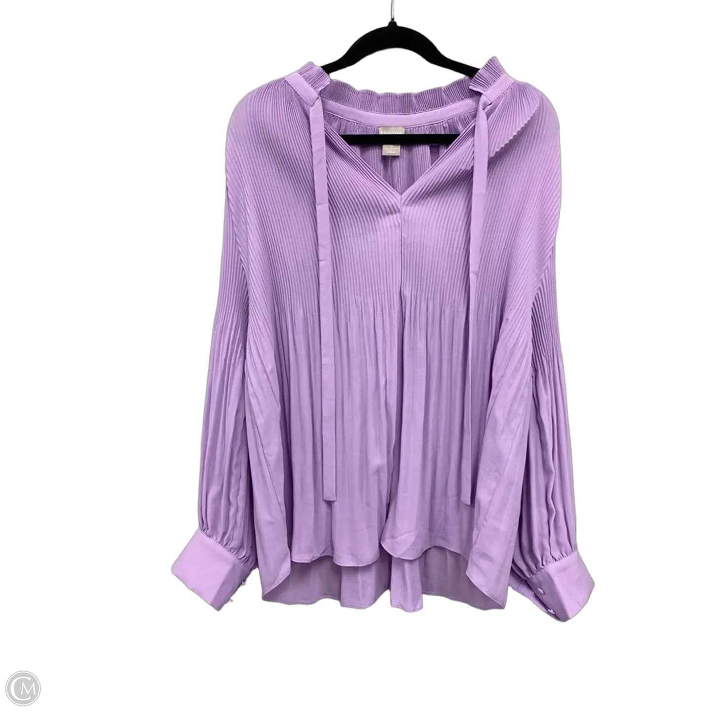 Blouse Long Sleeve By Chicos In Purple, Size: Xl
