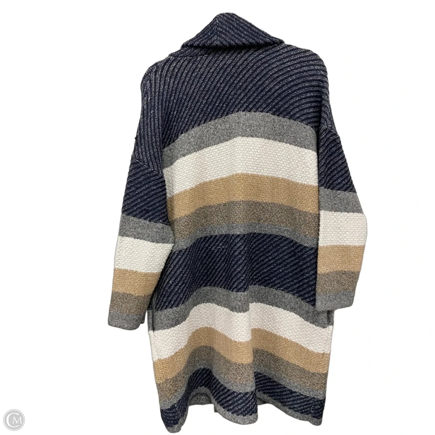 Sweater Cardigan By Chicos In Blue & Brown, Size: Xl