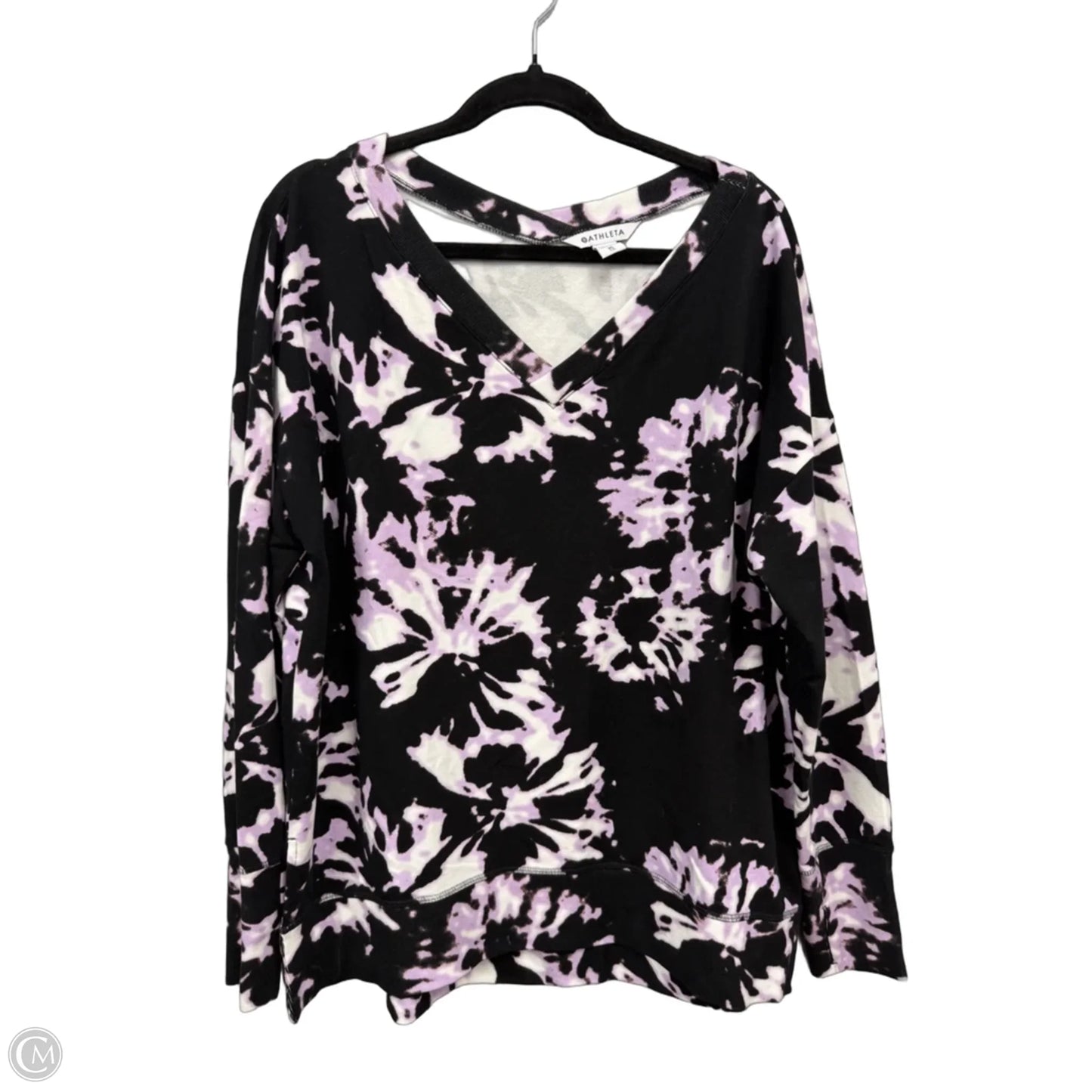 Sweatshirt Crewneck By Athleta In Black & Purple, Size: Xl