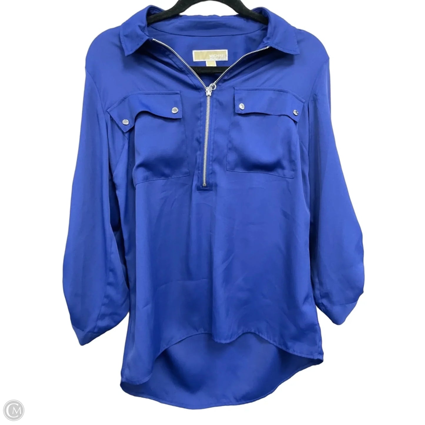 Top 3/4 Sleeve By Michael By Michael Kors In Blue, Size: M