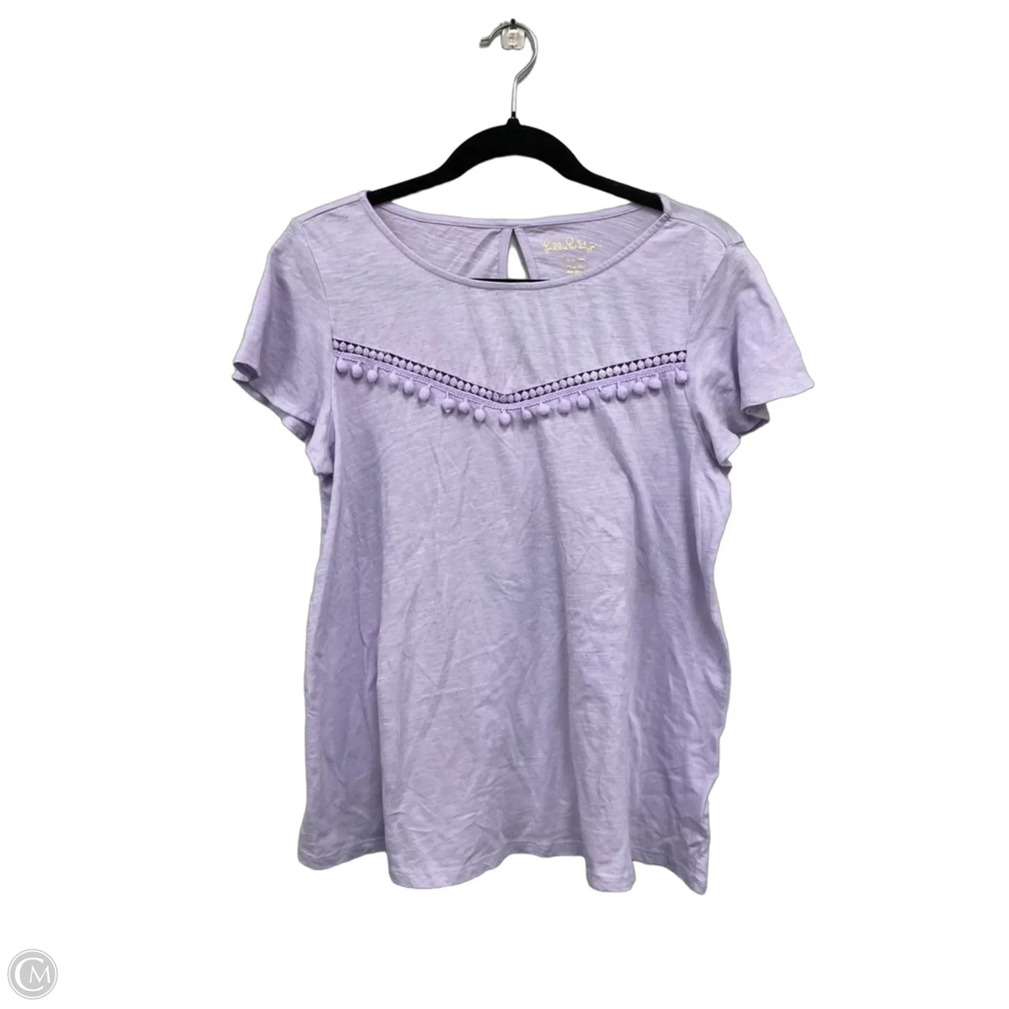 Top Short Sleeve Designer By Lilly Pulitzer In Purple, Size: L
