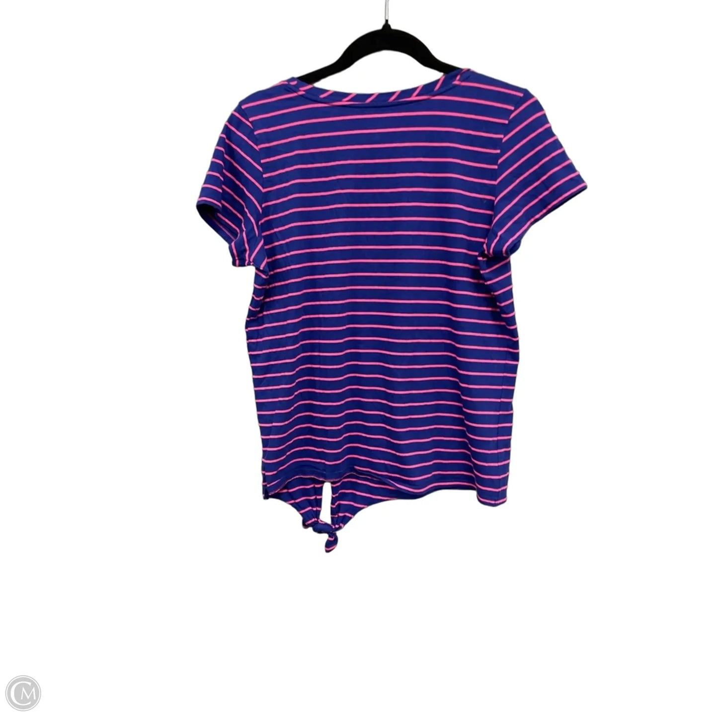 Top Short Sleeve Designer By Lilly Pulitzer In Blue & Pink, Size: L
