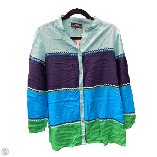 Top 3/4 Sleeve By Clothes Mentor In Blue & Green, Size: S