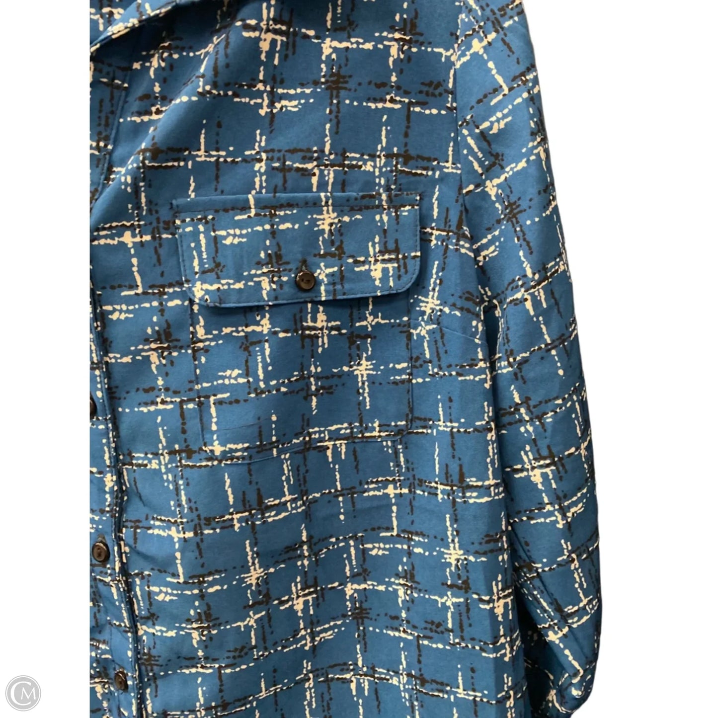 Blouse 3/4 Sleeve By Notations In Blue, Size: M
