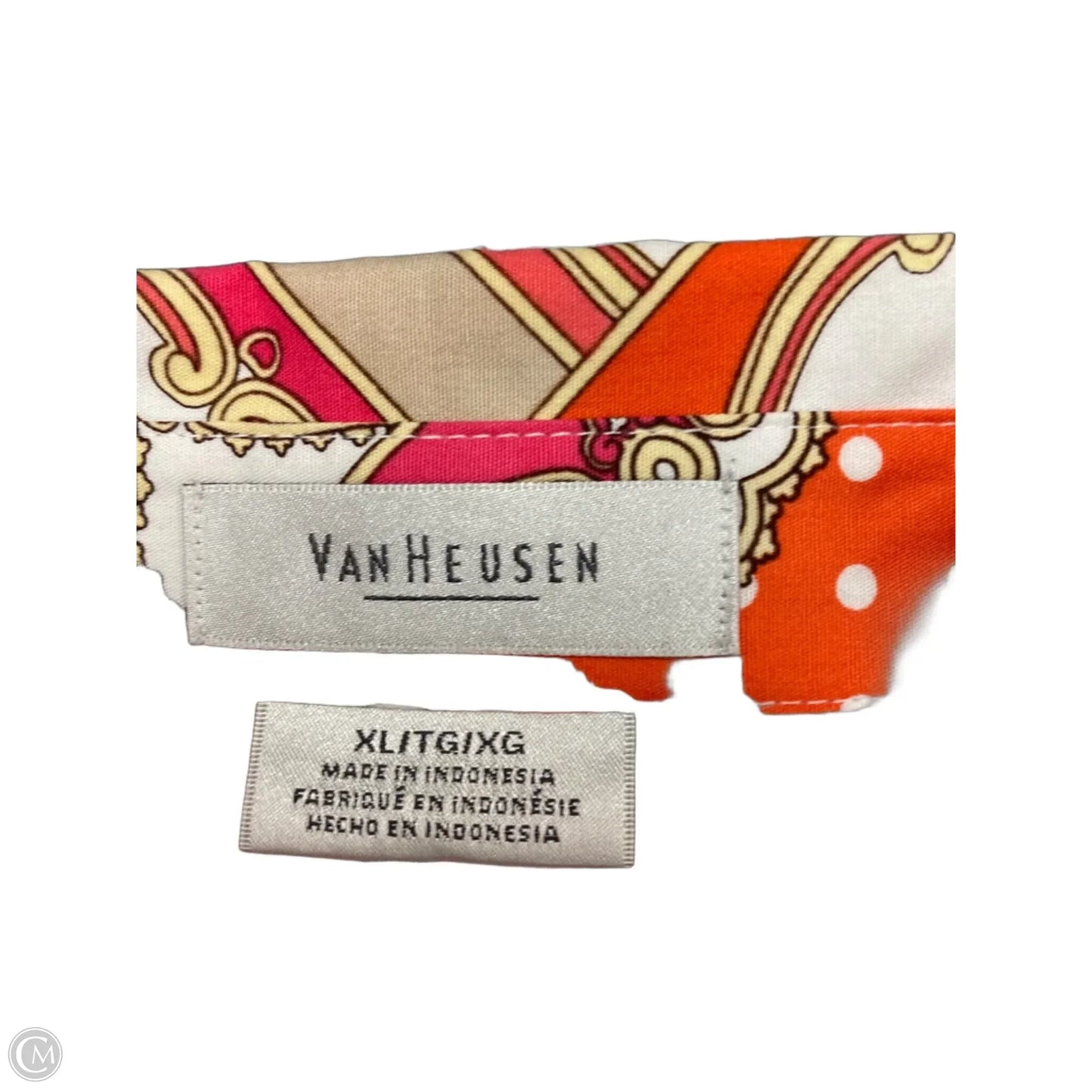 Top Long Sleeve By Van Heusen In Paisley Print, Size: Xl