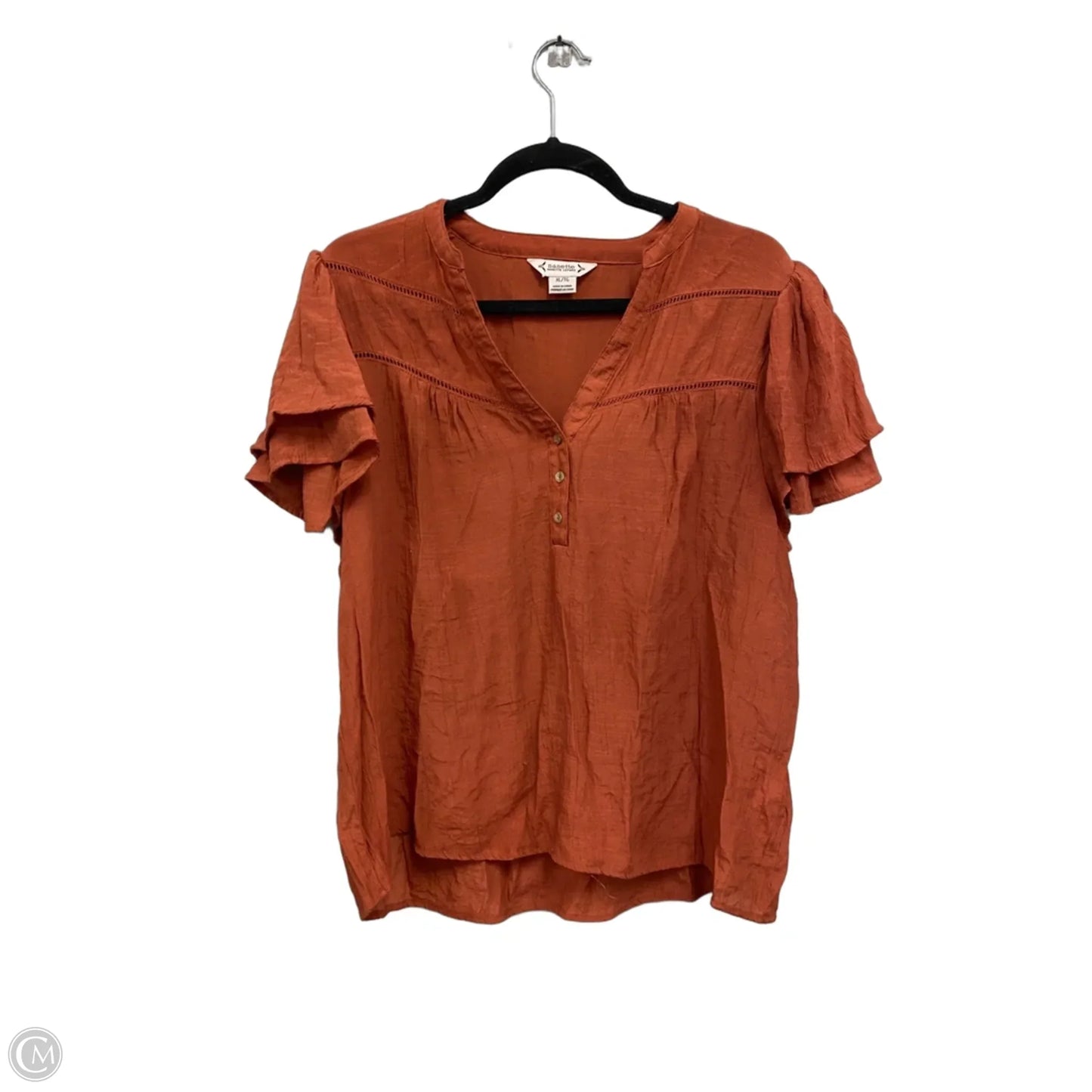 Top Short Sleeve By Nanette By Nanette Lepore In Orange, Size: Xl