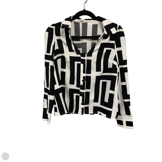 Top Long Sleeve By Shein In Black & White, Size: Xs