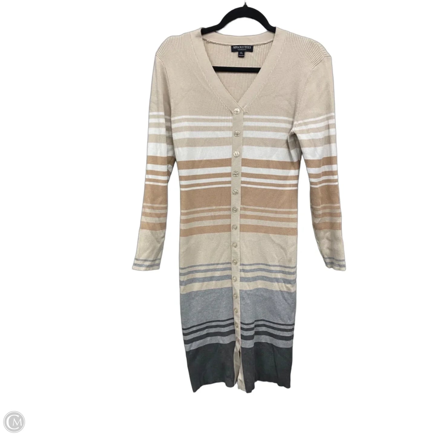 Dress Sweater By Absolutely Famous In Blue & Brown, Size: Xl