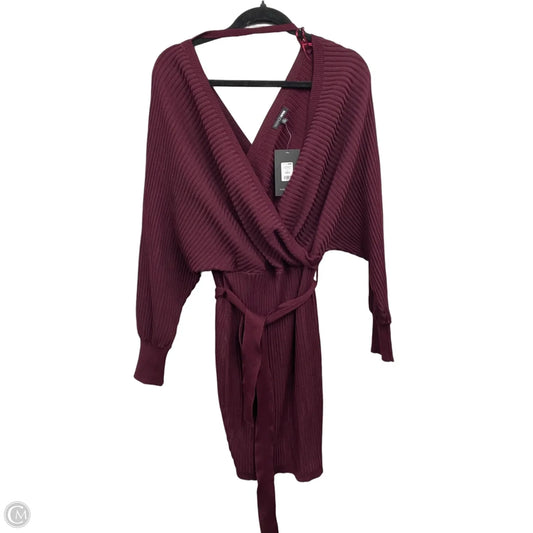 Dress Casual Short By Fashion Nova In Maroon, Size: M