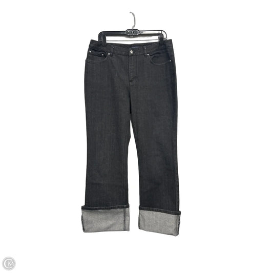 Jeans Wide Leg By Anne Klein In Black Denim, Size: 10