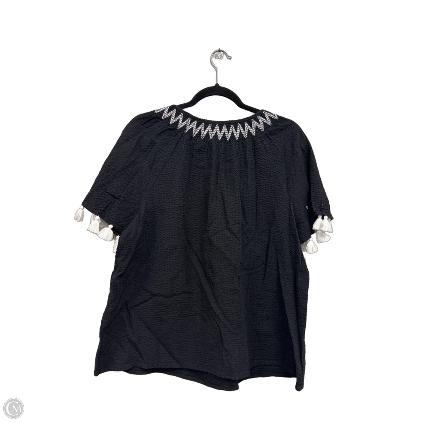 Top Short Sleeve By Crown And Ivy In Black & White, Size: Xl
