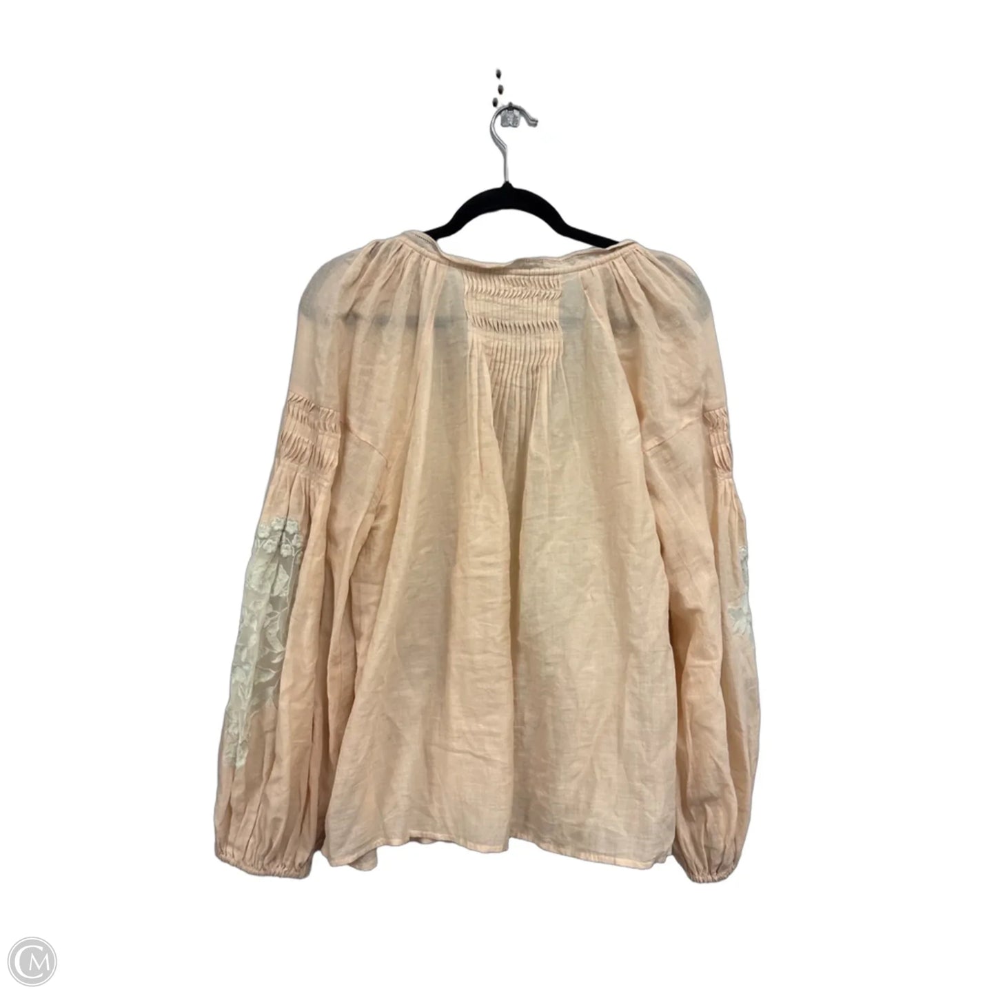 Blouse Long Sleeve By Free People In Peach, Size: M