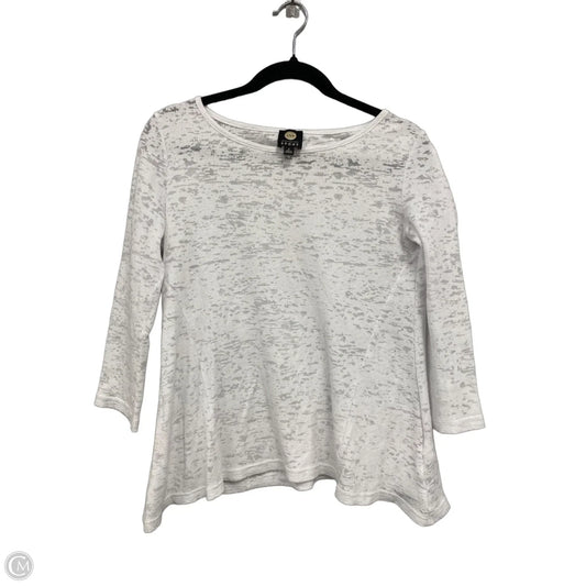 Top 3/4 Sleeve By Jones New York In White, Size: S