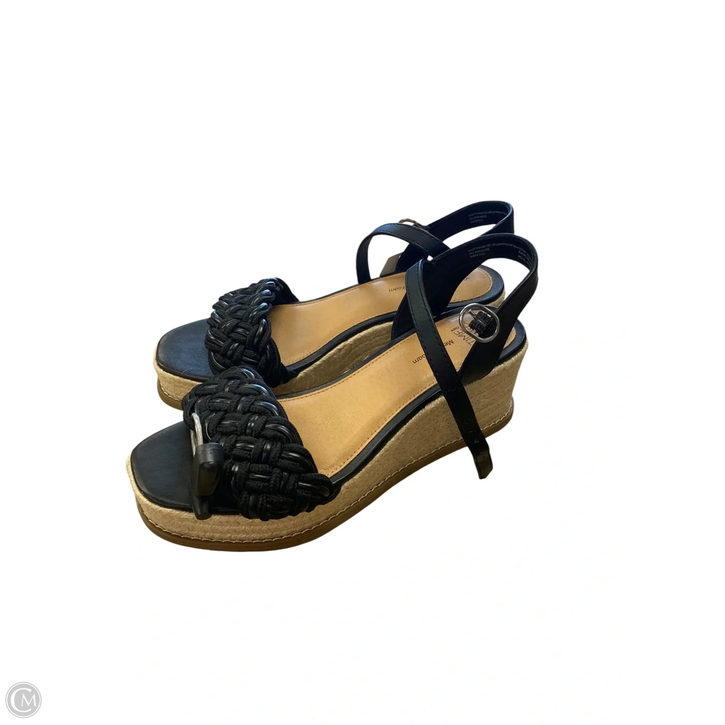 Shoes Heels Wedge By Time And Tru In Black, Size: 9