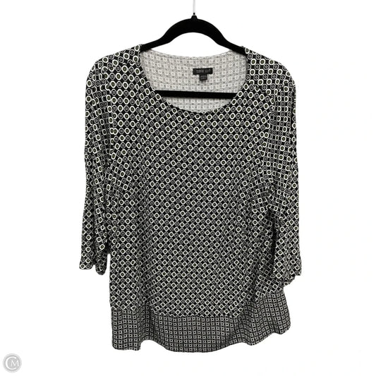 Top 3/4 Sleeve By J. Jill In Black & Green, Size: 1x