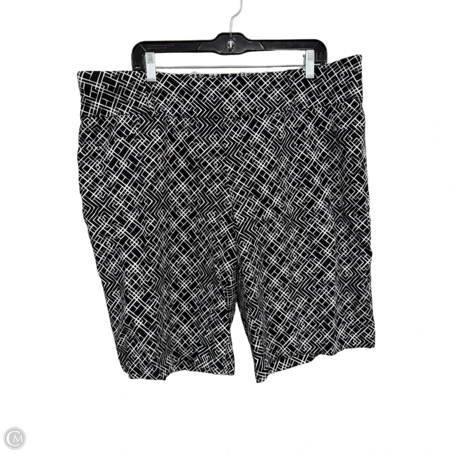 Shorts By Ashley Stewart In Black & White, Size: 22
