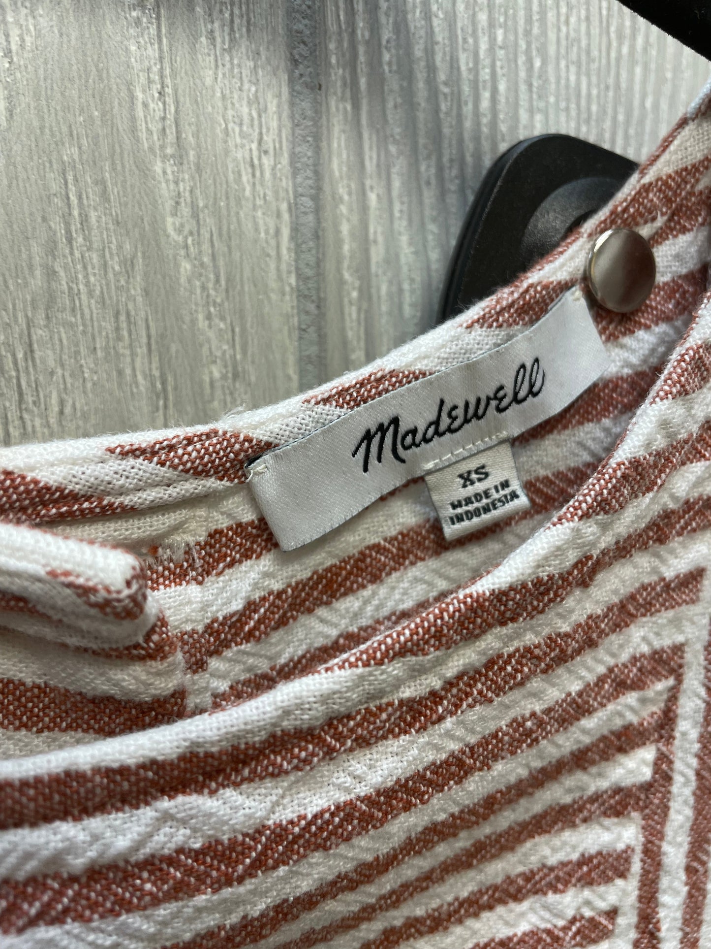 Brown & White Top Short Sleeve Madewell, Size Xs