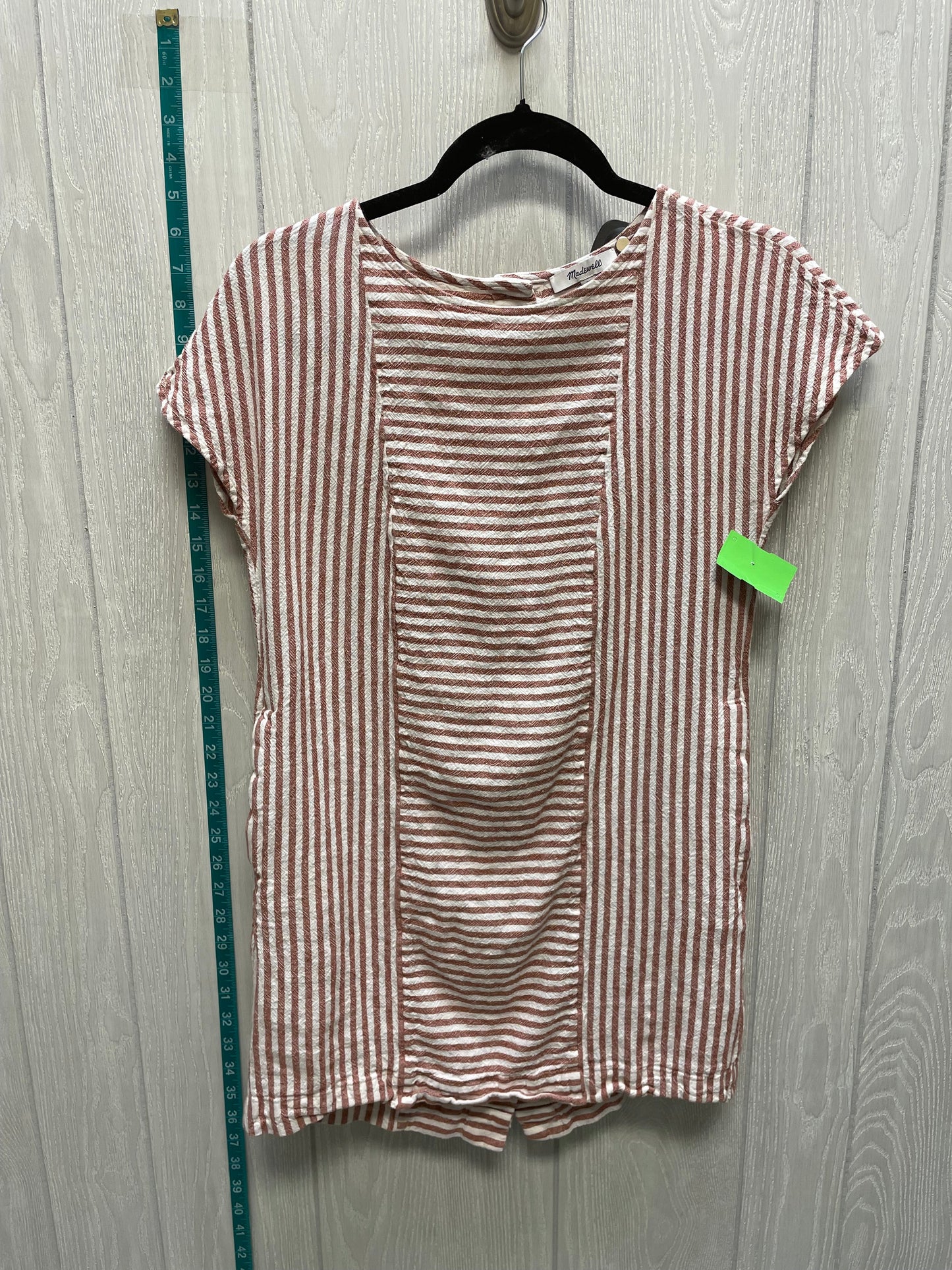 Brown & White Top Short Sleeve Madewell, Size Xs