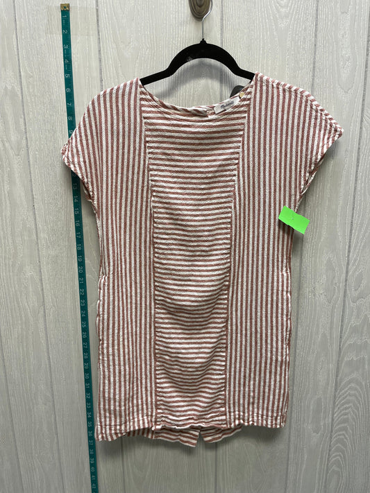 Brown & White Top Short Sleeve Madewell, Size Xs