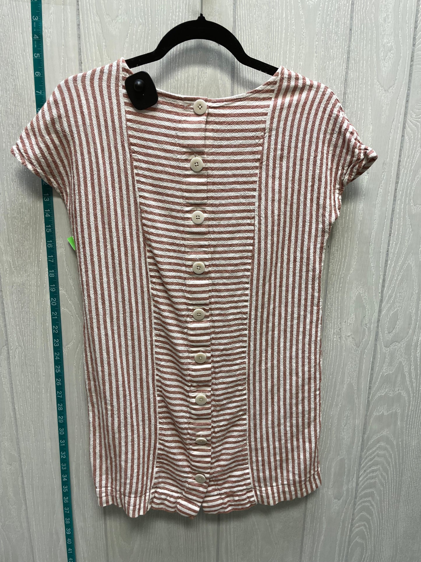 Brown & White Top Short Sleeve Madewell, Size Xs