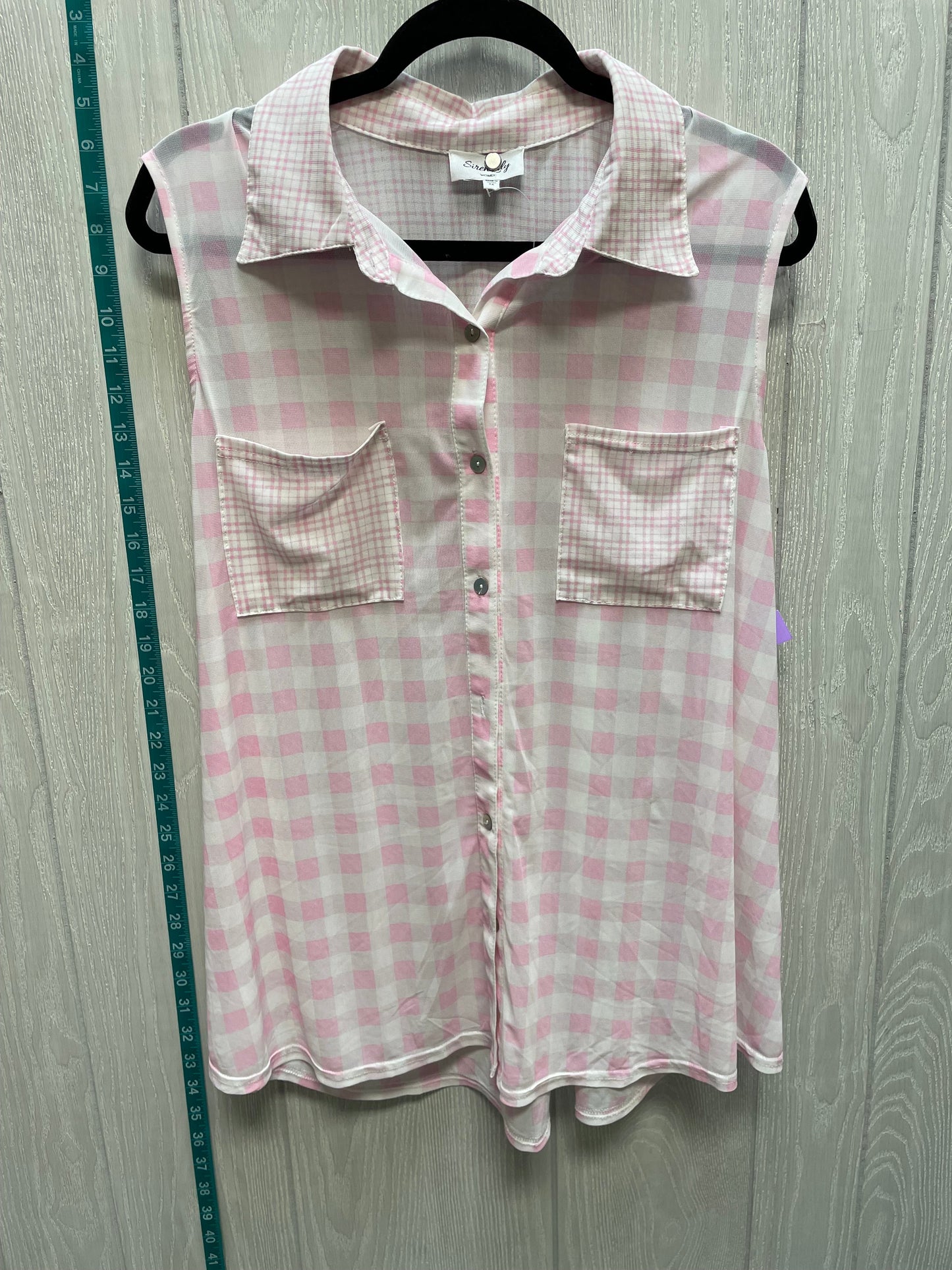 Pink & White Top Sleeveless Siren Lily, Size 2x