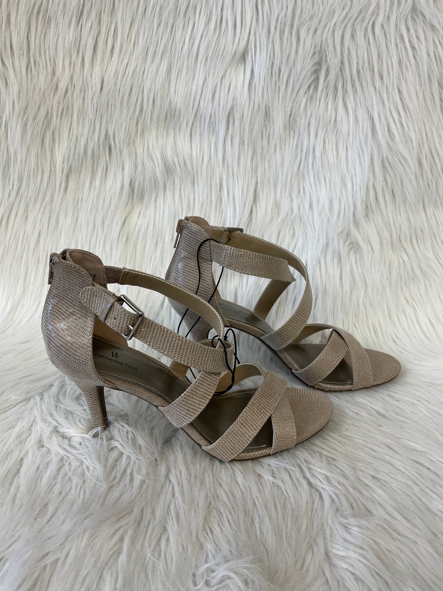 Sandals Heels Stiletto By Worthington In Beige, Size: 9