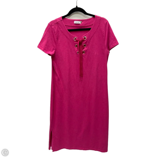 Dress Casual Short By Calvin Klein In Pink, Size: L