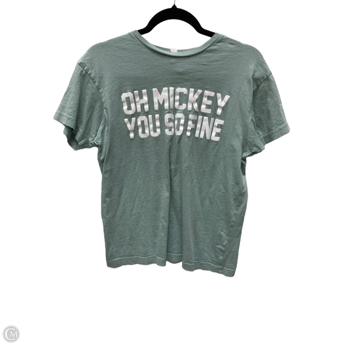 Top Short Sleeve By Cme In Green & White, Size: M