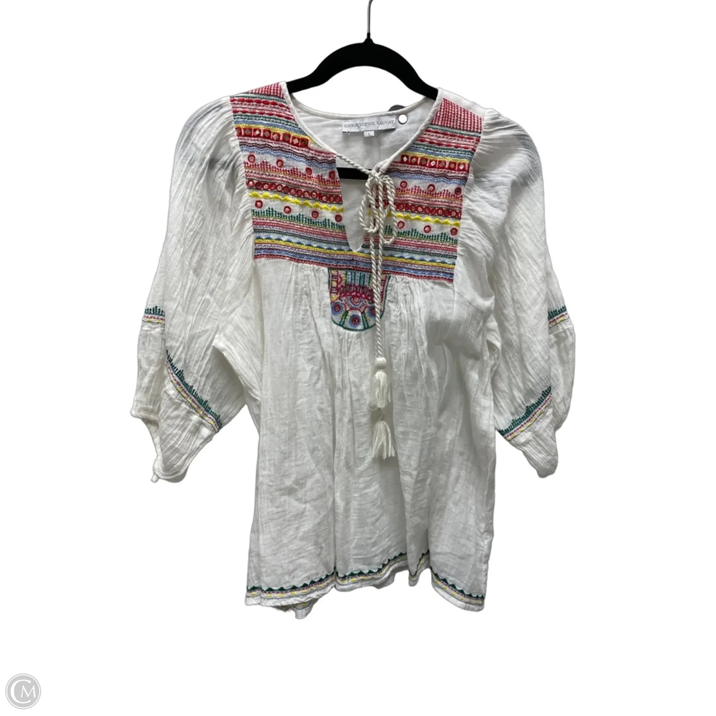 Top Short Sleeve By Clothes Mentor In White, Size: L
