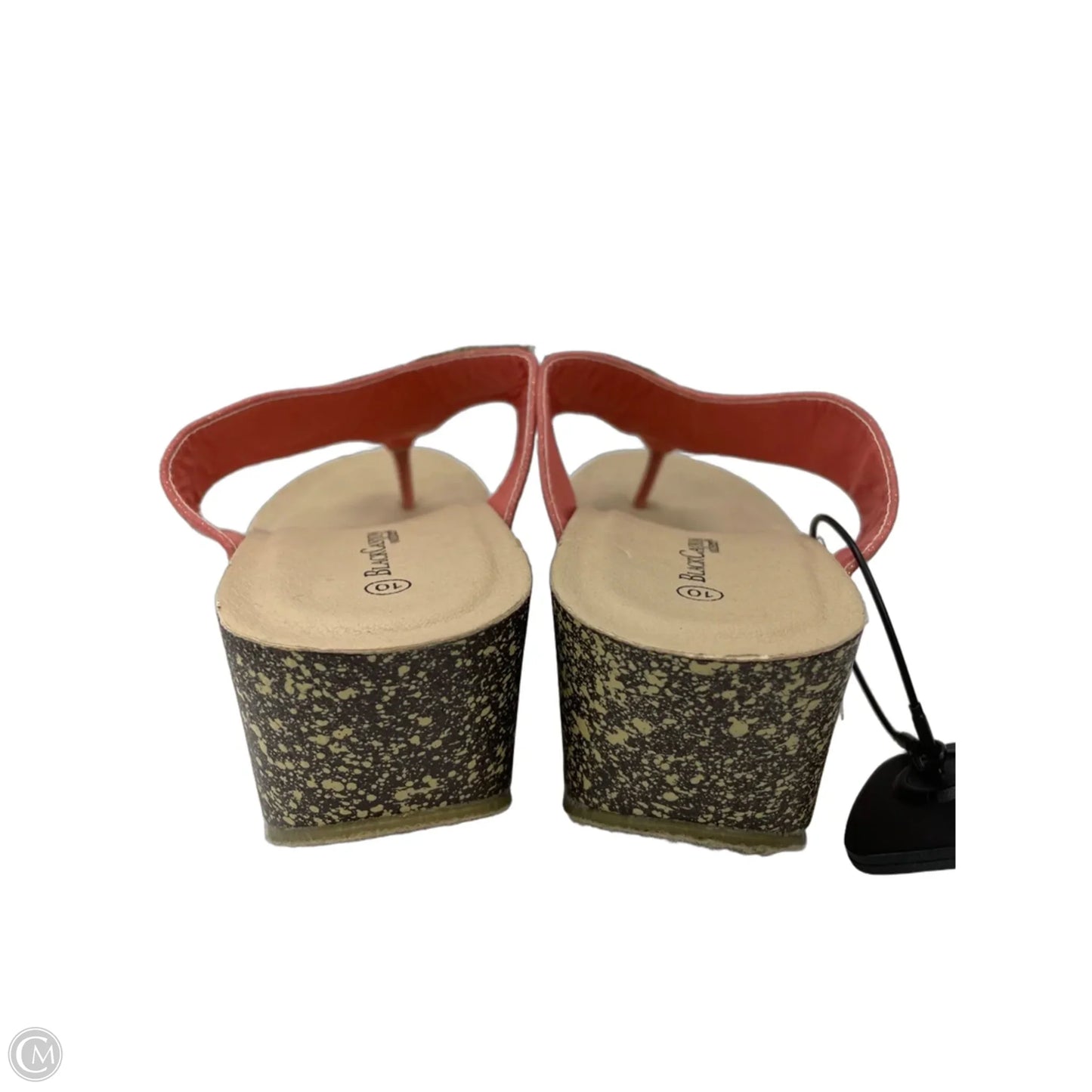 Sandals Heels Wedge By Cme In Pink & Silver, Size: 10