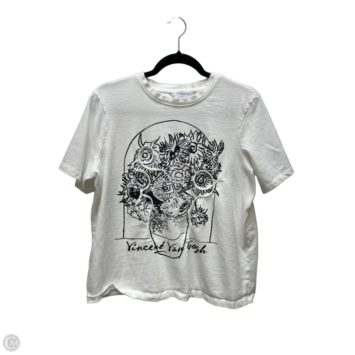 Top Short Sleeve By Primark In White, Size: L
