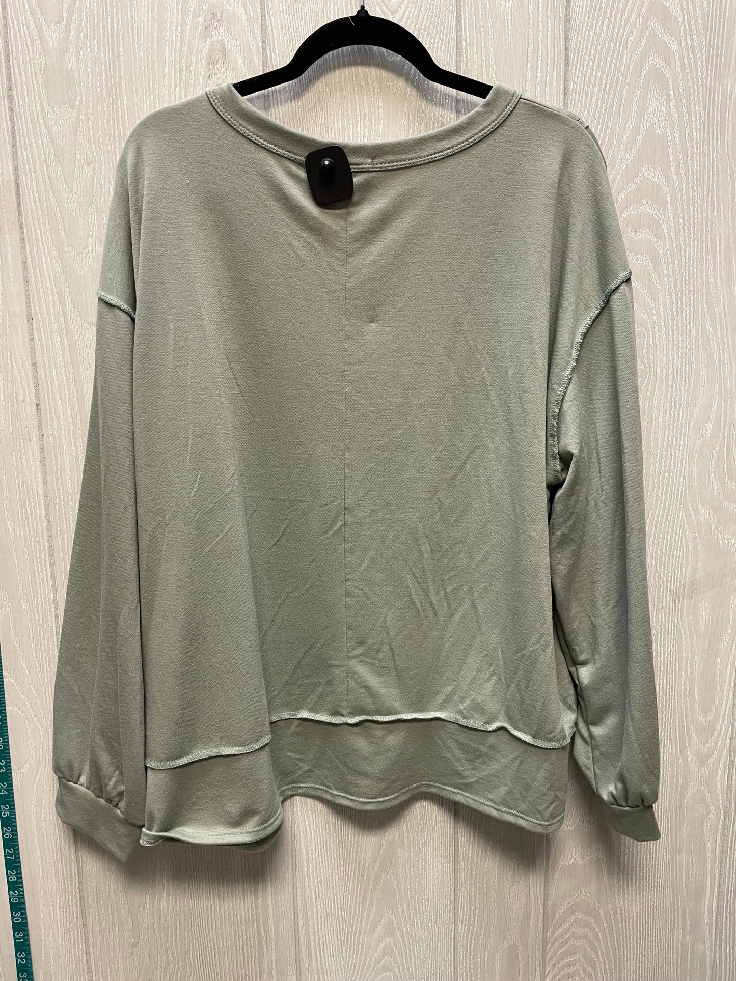 Top Long Sleeve By Bibi In Green, Size: L