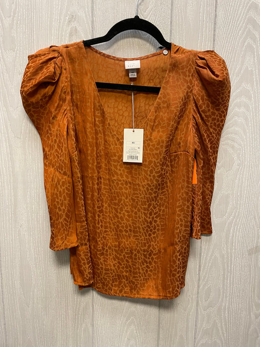 Blouse Long Sleeve By A New Day In Orange, Size: Xs