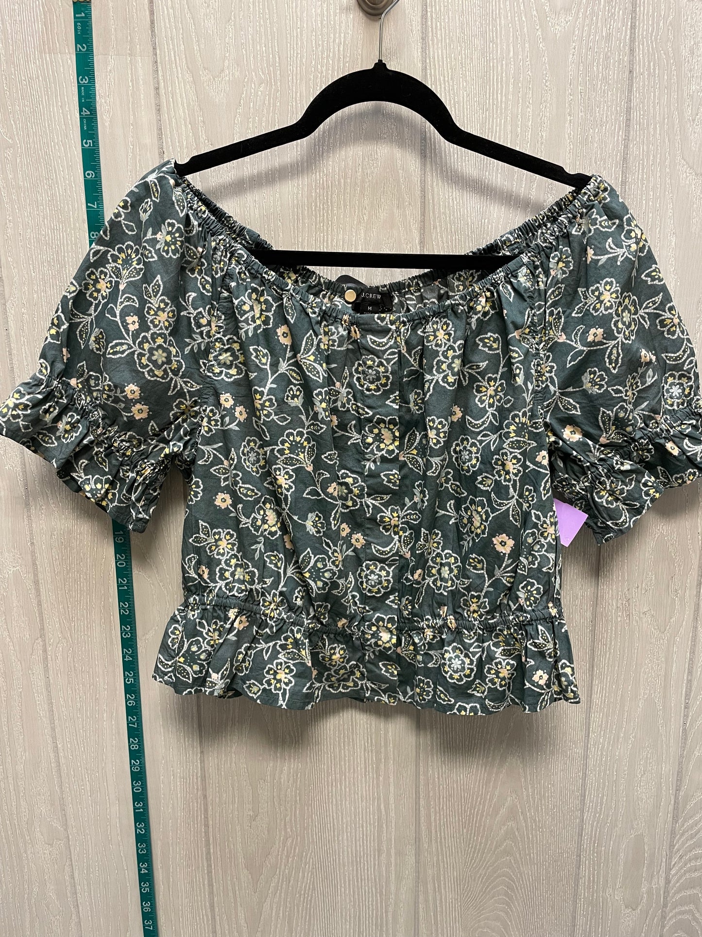 Floral Print Top Short Sleeve J. Crew, Size M