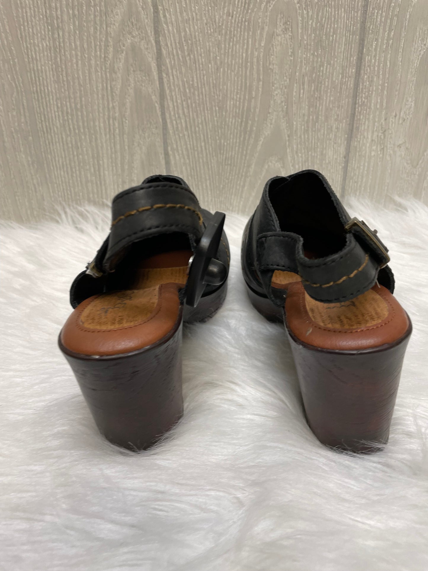 Black Shoes Heels Block Boc, Size 7