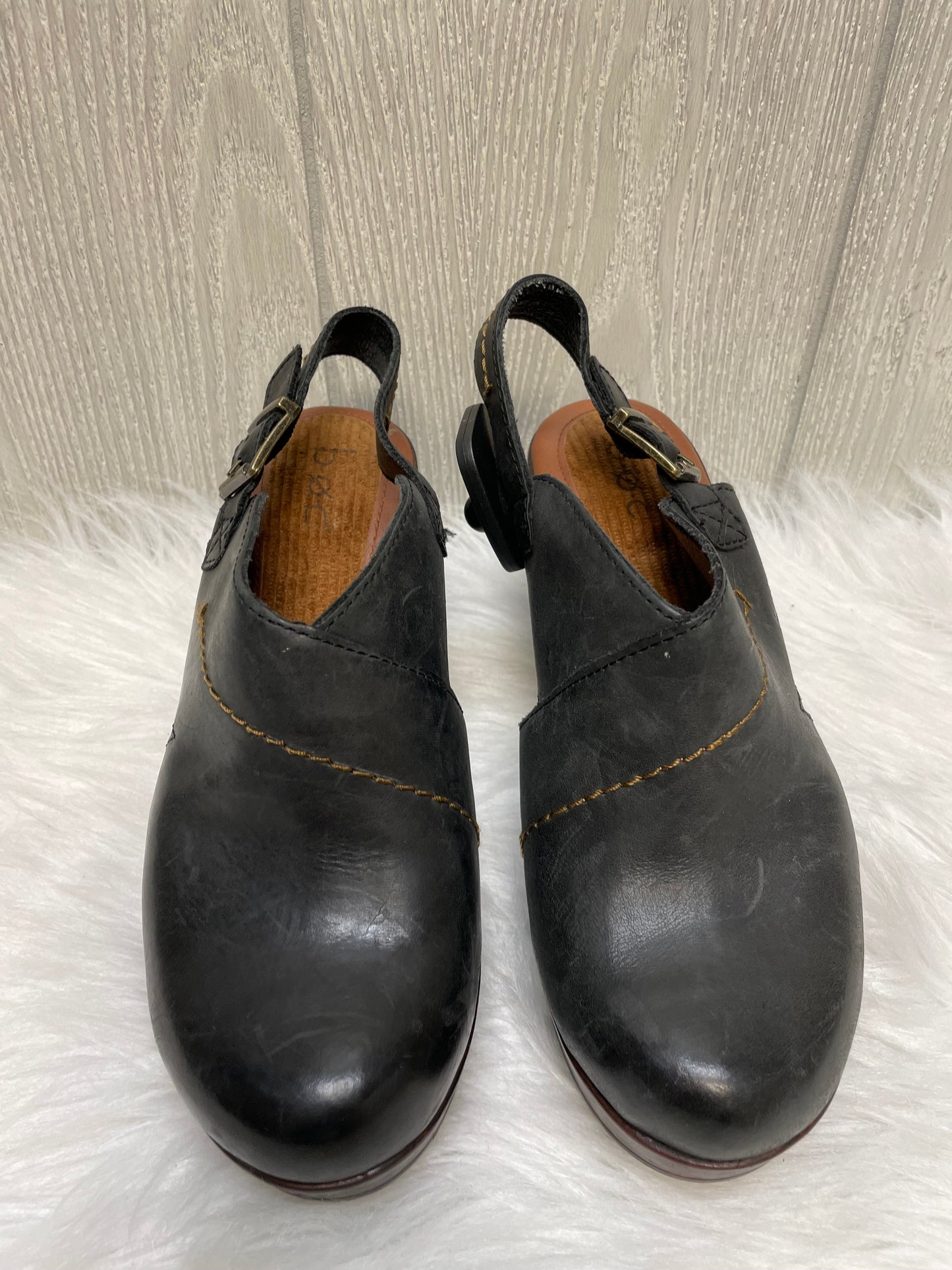 Black Shoes Heels Block Boc, Size 7