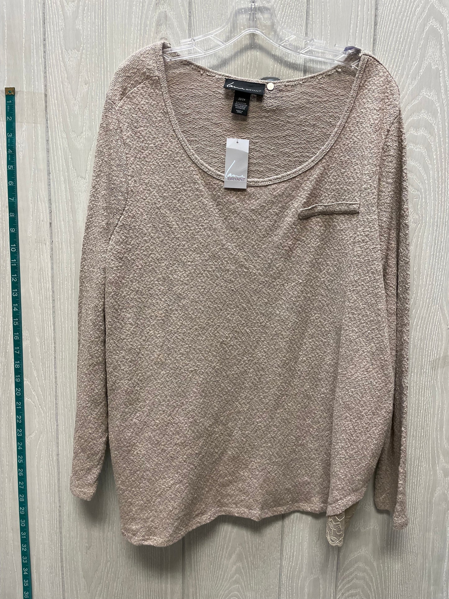 Top Long Sleeve By Lane Bryant In Tan, Size: 2x