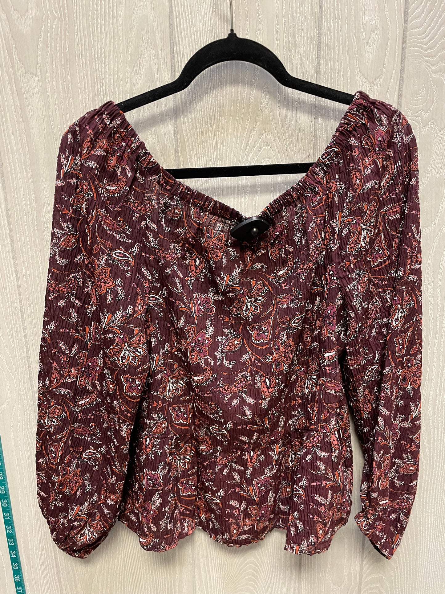 Blouse Long Sleeve By Loft In Multi-colored, Size: S