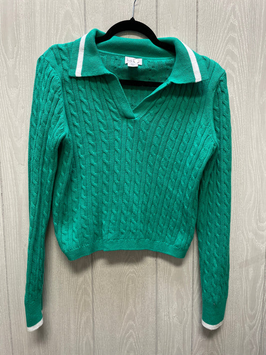 Sweater By Nicole Miller In Green, Size: L