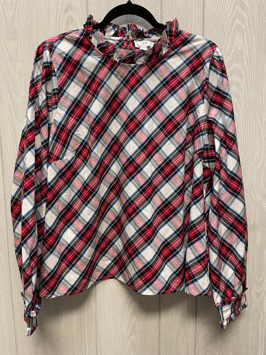 Top Long Sleeve By J. Crew In Plaid Pattern, Size: 1x