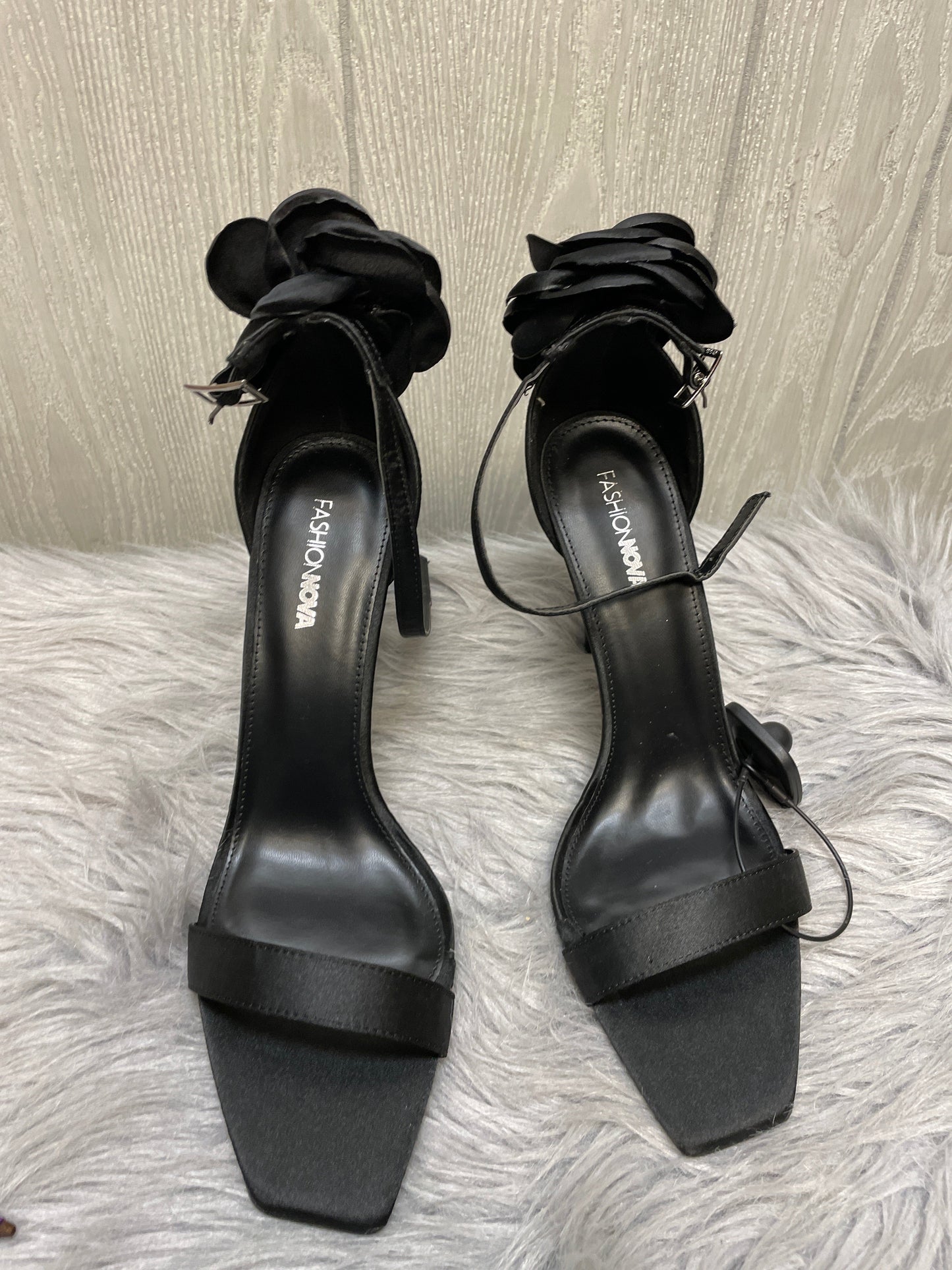 Sandals Heels Stiletto By Fashion Nova In Black, Size: 8.5