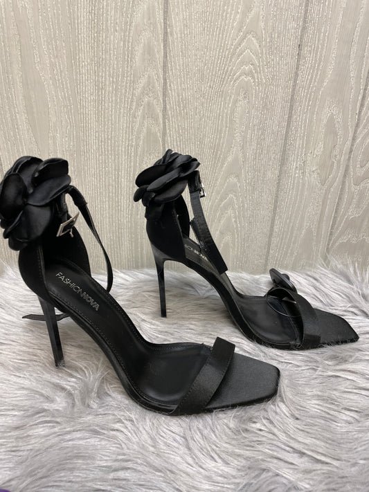 Sandals Heels Stiletto By Fashion Nova In Black, Size: 8.5