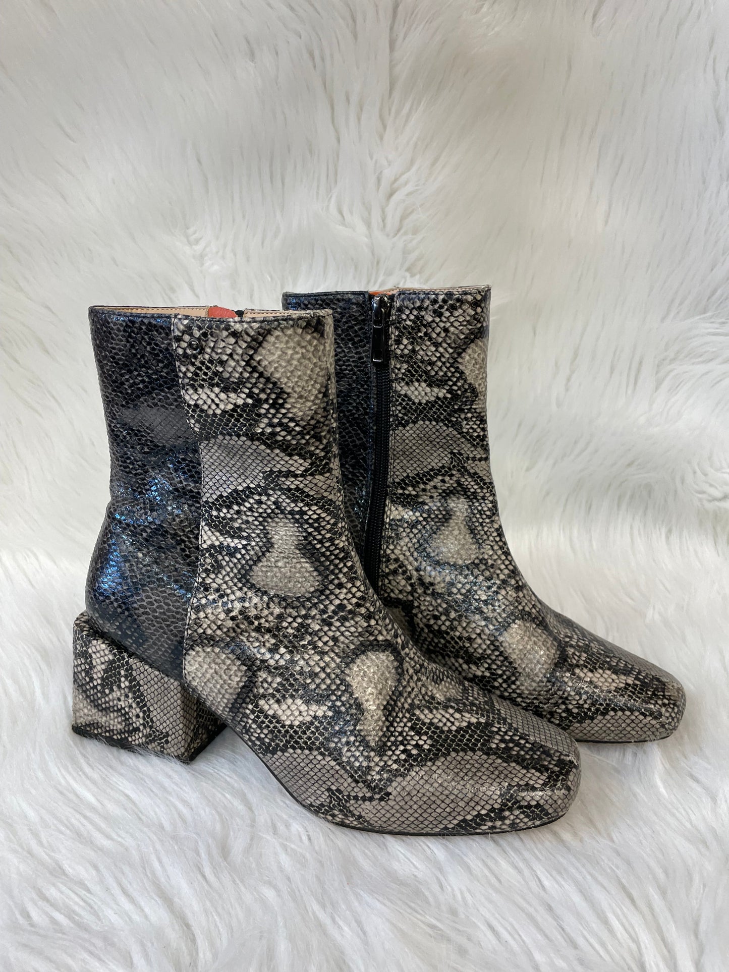 Boots Ankle Heels By French Connection In Snakeskin Print, Size: 7