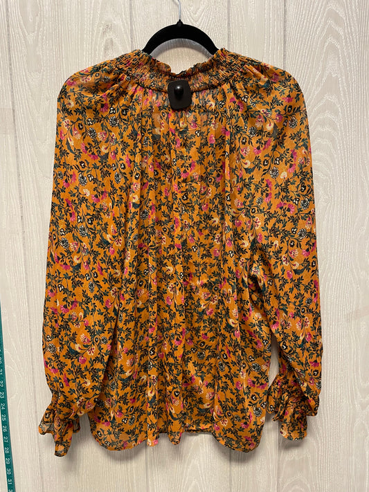 Blouse Long Sleeve By Cato In Floral Print, Size: 2x