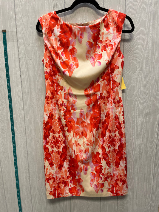 Dress Work By Adrianna Papell In Cream & Orange, Size: S