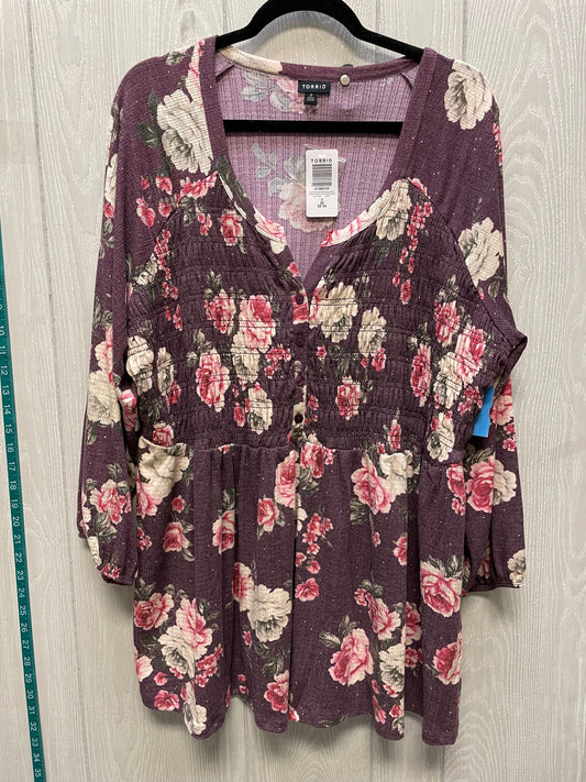 Top Long Sleeve By Torrid In Floral Print, Size: 3x